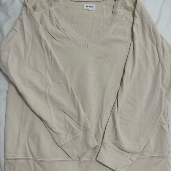 Mate the Label V Neck Sweatshirt CREAM M/L - Picture 5 of 5